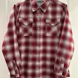 DIXXON BADWOOD Red and White Plaid Button Down Shirt
